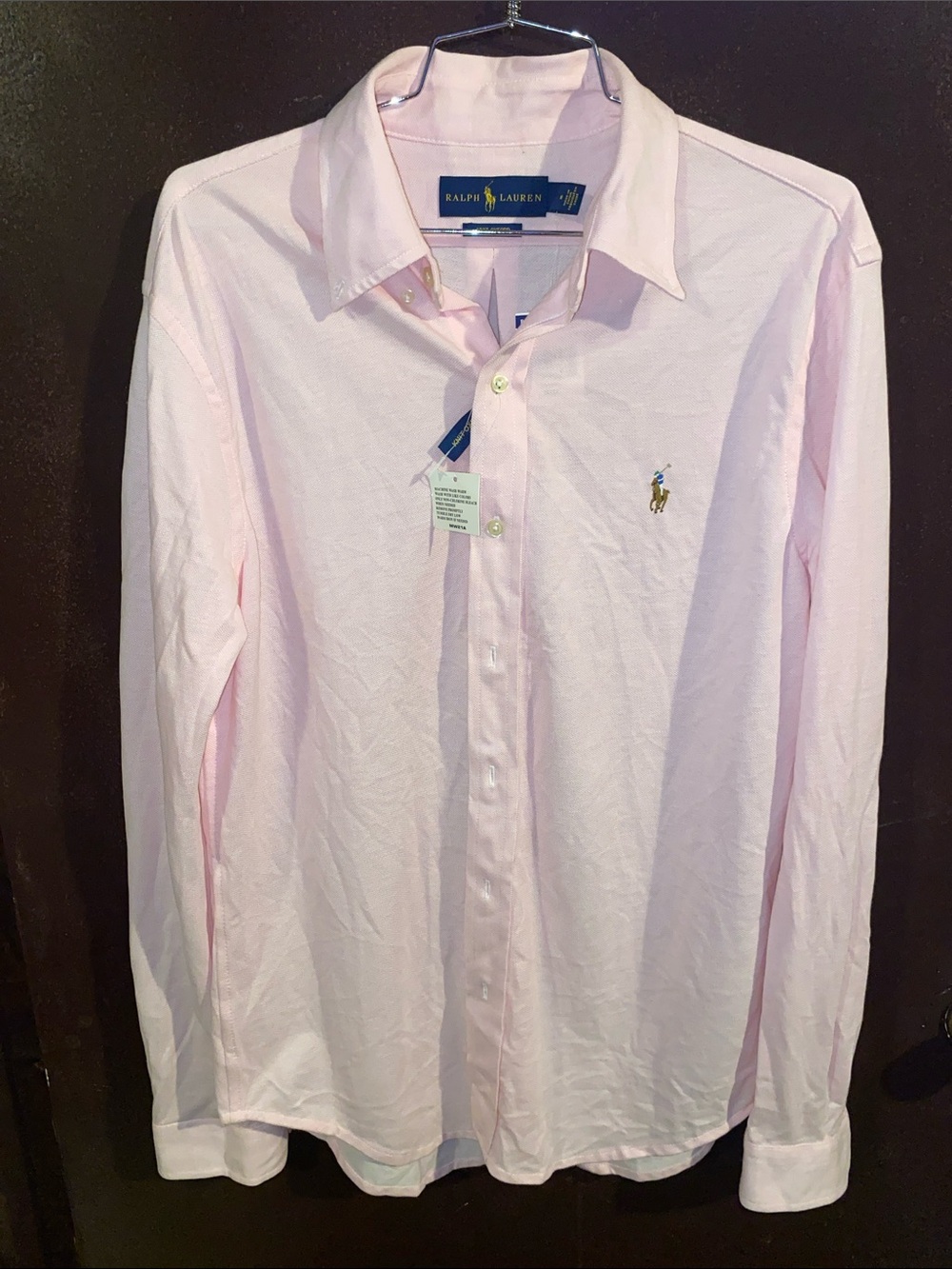 Ralph Lauren Knit Oxford Shirt Cotton Pink Size Medium
